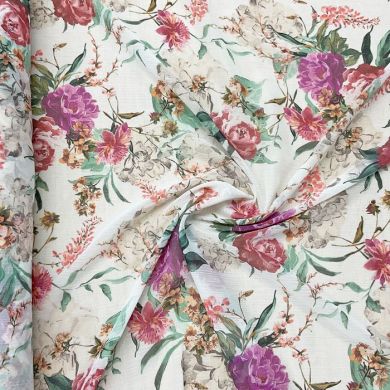 Ύφασμα Μουσελίνα Crinkle Color Roses